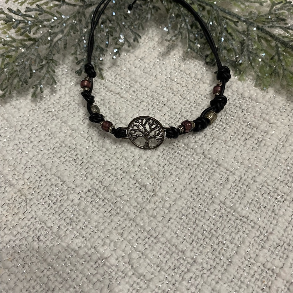 Tree of Life Black and Silver Bracelet - Picture 2 of 3